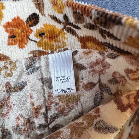 VERSONA Modern Floral Flare Corduroy Pants Bellbottom Jeans Hippie Boho Sz 0 - Picture 8 of 11